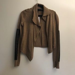 BCBGMAXAZRIA Asymmetrical Jacket Leather Patch NWT